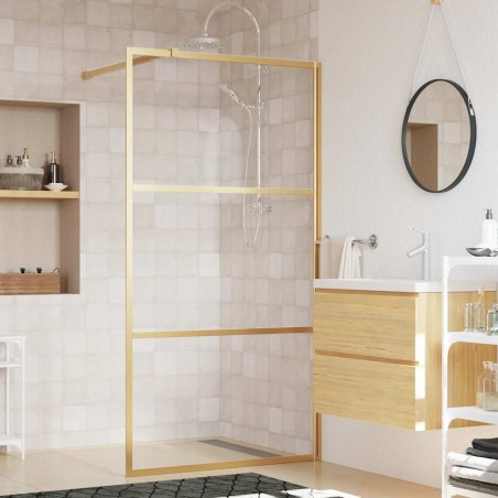 Paroi de douche avec verre ESG transparent doré 115x195 cm 550455550455