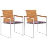 Chaises de jardin avec coussins lot de 2 Acacia solide et acier 550460550460