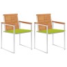 Chaises de jardin avec coussins lot de 2 Acacia solide et acier 550461550461