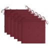 Chaises de jardin coussins rouge bordeaux lot de 6 Teck massif 550497550497