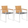 Chaises de jardin avec coussins lot de 2 Teck solide et acier 550502550502