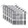 Chaises de jardin coussins à carreaux gris lot de 6 Teck massif 550508550508