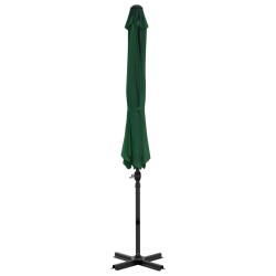 Parasol de jardin en porte-à-faux et poteau en aluminium vert 550523550523