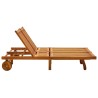 Chaise longue de jardin 2 places avec coussins Acacia solide 550525550525