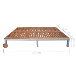 Chaise longue double bois d'acacia solide 550528550528