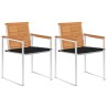 Chaises de jardin avec coussins lot de 2 Acacia solide et acier 550538550538