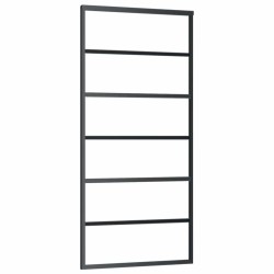 Porte coulissante Verre ESG et aluminium 90x205 cm Noir 550544550544