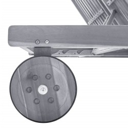 Chaise longue de jardin 2 places avec coussin Gris Acacia 550570550570