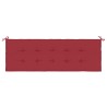 Banc de jardin avec coussin rouge bordeaux 150 cm Teck massif 550579550579