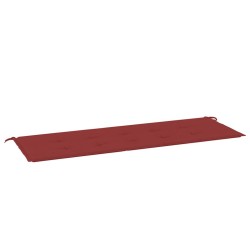 Banc de jardin avec coussin rouge bordeaux 150 cm Teck massif 550579550579