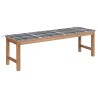 Banc de jardin avec coussin à carreaux gris 150 cm Teck massif 550581550581