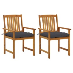 Chaises de jardin avec coussins lot de 2 Bois d'acacia massif 550583550583