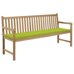 Banc de jardin avec coussin vert vif 175 cm Bois de teck massif 550588550588