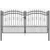 Portail de clôture Kampen avec pointe en acier noir 302 x 150 cm 550594550594