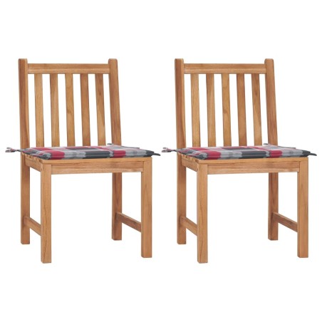 Chaises de jardin lot de 2 avec coussins Bois de teck massif 550601550601