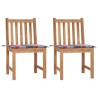 Chaises de jardin lot de 2 avec coussins Bois de teck massif 550601550601