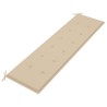 Banc de jardin avec coussin beige 175 cm Bois de teck massif 550602550602
