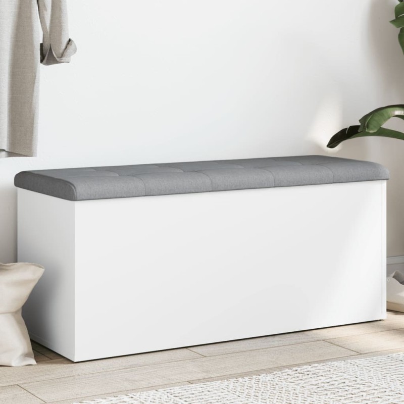 Banc de rangement Blanc 102x42x45 cm Bois d'ingénierie 550609550609
