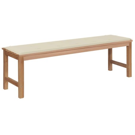 Banc de jardin avec coussin crème 150 cm Bois de teck massif 550610550610