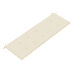Banc de jardin avec coussin crème 150 cm Bois de teck massif 550610550610