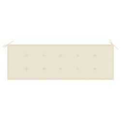 Banc de jardin avec coussin crème 150 cm Bois de teck massif 550610550610