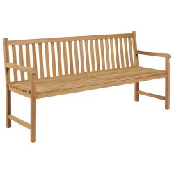 Banc de jardin avec coussin bleu 175 cm Bois de teck massif 550612550612