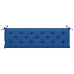 Banc de jardin avec coussin bleu 175 cm Bois de teck massif 550612550612