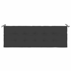 Banc de jardin avec coussin noir 150 cm Bois de teck massif 550613550613