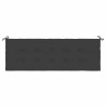 Banc de jardin avec coussin noir 150 cm Bois de teck massif 550613550613