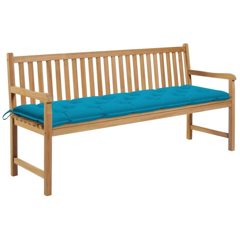 Banc de jardin avec coussin bleu clair 175 cm Teck massif 550617550617