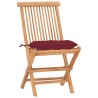 Ensemble à manger d'extérieur pliable avec coussin 3 pcs Teck 550618550618