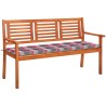 Banc de jardin 3 places avec coussin 150 cm Bois d'eucalyptus 550619550619