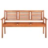 Banc de jardin 3 places avec coussin 150 cm Bois d'eucalyptus 550619550619