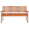 Banc de jardin 3 places avec coussin 150 cm Bois d'eucalyptus 550620550620