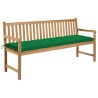 Banc de jardin avec coussin vert 175 cm Bois de teck massif 550623550623