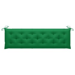 Banc de jardin avec coussin vert 175 cm Bois de teck massif 550623550623