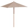 Parasol d'extérieur avec mât en bois 150x200 cm taupe 550626550626