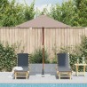 Parasol d'extérieur avec mât en bois 150x200 cm taupe 550626550626