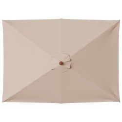 Parasol d'extérieur avec mât en bois 150x200 cm taupe 550626550626