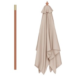 Parasol d'extérieur avec mât en bois 150x200 cm taupe 550626550626