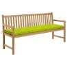 Banc de jardin avec coussin vert vif 175 cm Bois de teck massif 550627550627