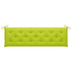 Banc de jardin avec coussin vert vif 175 cm Bois de teck massif 550627550627