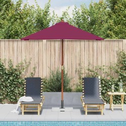 Parasol d'extérieur avec mât en bois 150x200 cm rouge bordeaux 550631550631