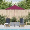 Parasol d'extérieur avec mât en bois 150x200 cm rouge bordeaux 550631550631