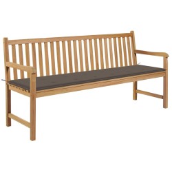 Banc de jardin avec coussin taupe 175 cm Teck massif 550642550642