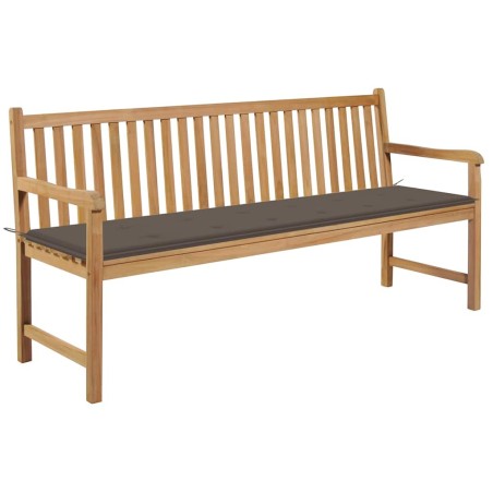 Banc de jardin avec coussin taupe 175 cm Teck massif 550642550642