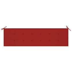Banc de jardin avec coussin rouge 175 cm Bois de teck massif 550643550643