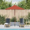 Parasol d'extérieur avec mât en bois 150x200 cm Terre cuite 550646550646