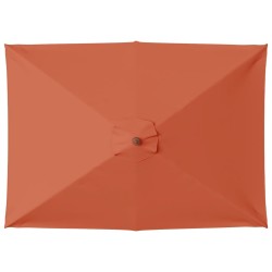 Parasol d'extérieur avec mât en bois 150x200 cm Terre cuite 550646550646