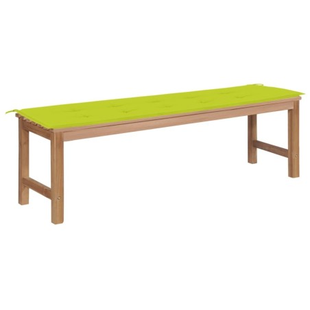 Banc de jardin avec coussin vert vif 150 cm Bois de teck massif 550663550663